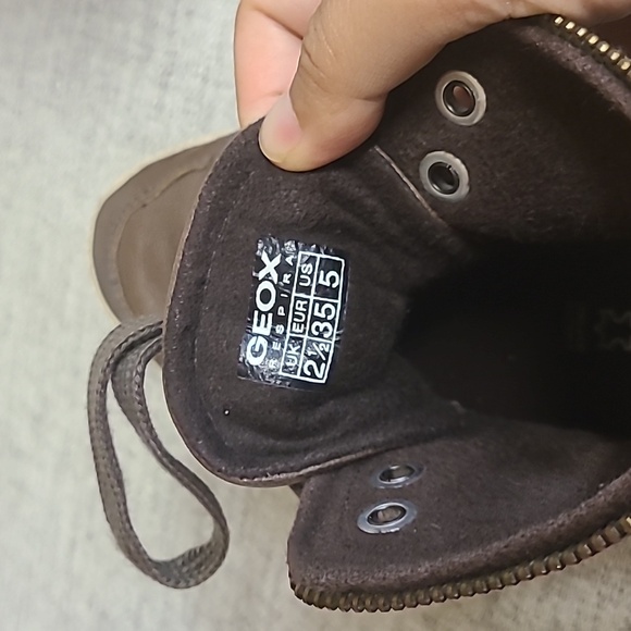 Geox leather canvas style sneakers high top - Picture 3 of 4